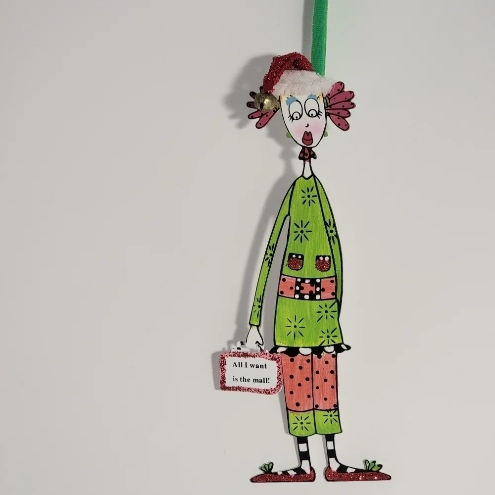 Chicklets Zoe & Joey for Silvestri Christmas Ornament Girl Mall NEW T51